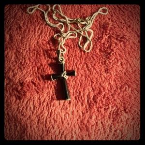 Black Cross with Rhinstones on Chain